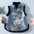 Floral Brocade Fur Edge Cheongsam Top Chinese Wadded Waistcoat Vest