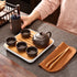 Traditional Chinese Ceramic Teapot Cups & Caddy Travel Set