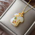 Cheongsam Shape White Jade Pendant Gilding Necklace