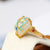 Cloisonne & White Jade Chinese Style Gilding Ring