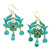 Floral Cloisonne & Pearl Chinese Style Gilding Earrings