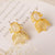Goldfish Shape White Jade Chinese Style Gilding Earrings