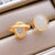 White Jade Chinese Style Gilding Silver Ring