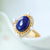 Lapis Lazuli Gem Chinese Style Gilding Silver Ring