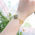 Gilding Xi Character & Green Jade Pendant Chinese Style Bracelet