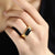 Black Agate Gilding Silver Openings Ring Couples Ring