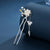 Floral Designed Sterling Silver Retro Chinese Style U-shape Hairpin with Butterfly Tassel