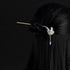 Peacock Feather Designed Sterling Silver Retro Chinese Style Hairpin with Tassel
