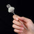 Fan Shape Jade Floral Sterling Silver Retro Chinese Style Hairpin
