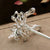Flower Shape Sterling Silver Retro Chinese Style Hairpin