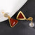 Triangle Shape Red Agate Gilding Earrings