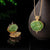 Beautiful Necklace with Floral Sachet Carved in Hollow Jade Box