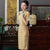 Chic Half Sleeve Knee Length Cheongsam Plaids & Checks Chinese Dress