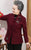 V Neck Floral Embroidery Woolen Tang Suit Traditional Chinese Jacket Mother's Coat