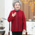 Round Collar Floral Embroidery Woolen Tang Suit Traditional Chinese Jacket Mother's Coat