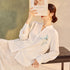 Stand Collar Floral Embroidered Shirt - Loose Long Sleeve Elegant Cardigan Top