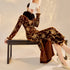 Chinese Style Winter Cheongsam Dress with Embroidery and Beading Long Sleeve Mink Fur Trim