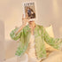 Chinese Style Stand Collar Lace Cardigan with Heavy Sequins Embroidery Seven-Quarter Sleeve Loose Thin Short Jacket