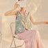 Chinese Style Floral Print Doll Collar Sleeveless Top Women Vintage Button Loose Vest