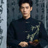 New Chinese Style Men's Tang Suit Jacket with Bamboo Embroidery for Wedding & Engagement