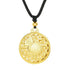 Eight Treasures Lotus Pendant Necklace Gold Plated Brass Compass Blessing Jewelry
