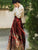 Traditional Chinese V Neck Hanfu Shirt and Horse-Face Skirt 2-Piece Set