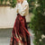 Traditional Chinese V Neck Hanfu Shirt and Horse-Face Skirt 2-Piece Set
