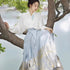 Traditional Chinese Hanfu Shirt and Floral Horse-Face Skirt 2-Piece Set