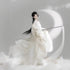 Hanfu Straight Collar Embroidered Swordsman Long Robe with Wide Sleeves