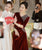 Half Sleeve V Neck Knee Length Velvet Cheongsam Mother Dress with Beading