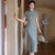Spring/Summer Elegant Lilac Cheongsam Slim-Fit Long Qipao with Classic Chinese Simplicity