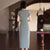 Spring/Summer Elegant Lilac Cheongsam Slim-Fit Long Qipao with Classic Chinese Simplicity