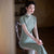 Spring/Summer Elegant Lilac Cheongsam Slim-Fit Long Qipao with Classic Chinese Simplicity