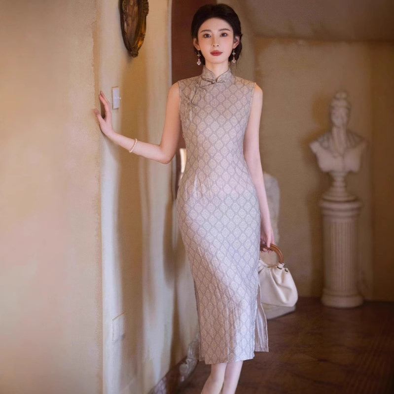 Youthful Sleeveless Qipao Slim Fit Modern Cheongsam Dress for Spring/Summer Elegance Pink / XXL Youthful Sleeveless Qipao Slim Fit Modern Cheongsam Dress for Spring/Summer Elegance Pink / XXL