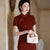 Slim Cheongsam – Short Sleeve Elegant Modern Qipao Dress for Engagement