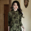 Elegant Curves – Stretchy Slim Fit Cheongsam with 3/4 Sleeve