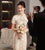 Peacock Sequin & Lace-Trim Elegant Cheongsam Toasting Dress Wedding Gown