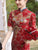 Floral Sequin Elegant Cheongsam Toasting Dress Wedding Gown with Tassels