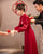 Puff Sleeve A-line Knee Length Cheongsam Toasting Dress Wedding Gown