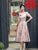 Short Sleeve A-line Knee Length Cheongsam Toasting Dress Wedding Gown