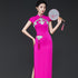 Elegant Cap Sleeve Maxi Cheongsam - Modernized for Stage & Runway Performance