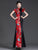 Elegant Red & Black Mermaid Evening Gown | Stunning Qipao Style for Runway & Performance