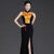 Elegant Chinese-Style Sleeveless Qipao | Black Long Mermaid Evening Gown with Side Slit for Runway & Banquet Events