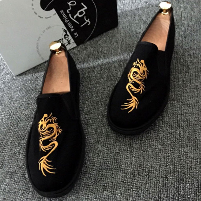 Dragon Embroidery Traditional Chinese Causal Shoes Loafers