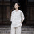 V Neck Cotton & Linen Loose Traditional Chinese Blouse