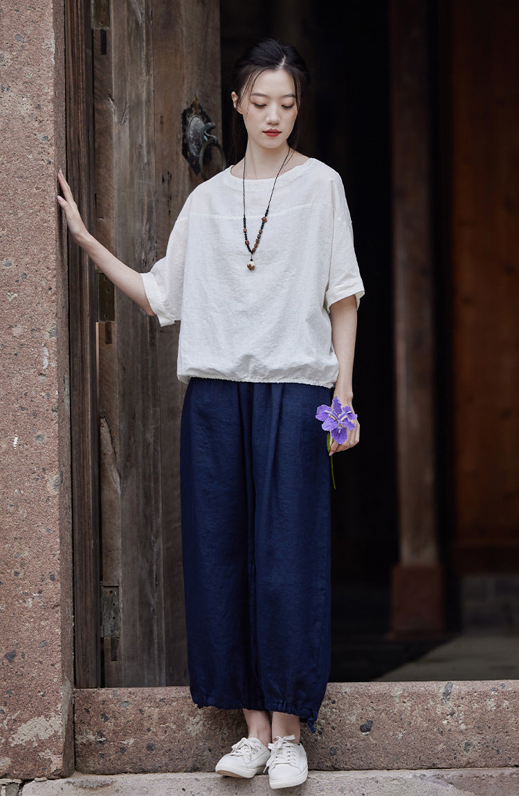 Cotton & Linen Traditional Chinese Style Women's Loose Pants – IDREAMMART