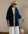 Exquisite Invisible Embroidery Chic Short Design Subtle Striped Linen Jacket