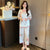2-pieces Silk Blend Chinese style Loungewear Floral Sleepwear Bathrobe