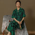 Chinese-Style Ice Silk Jacquard Women’s Pajama Set – Breathable Short Sleeve & Long Pants
