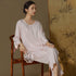 New Chinese-Style Jacquard Ice Silk Pajama Set – Elegant Lounge Wear, Suitable for Outdoors